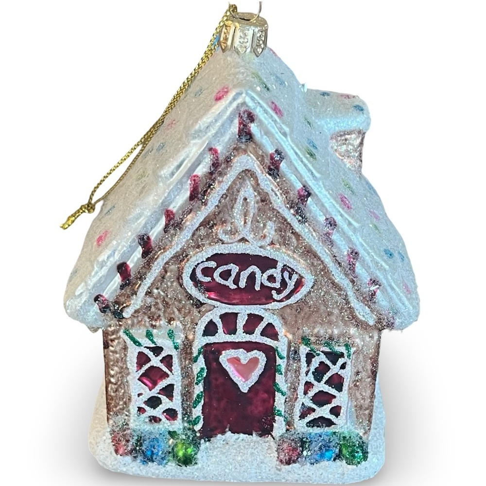 Northlight Glittered Gingerbread House Glass Christmas Ornament - Picture 6 of 7
